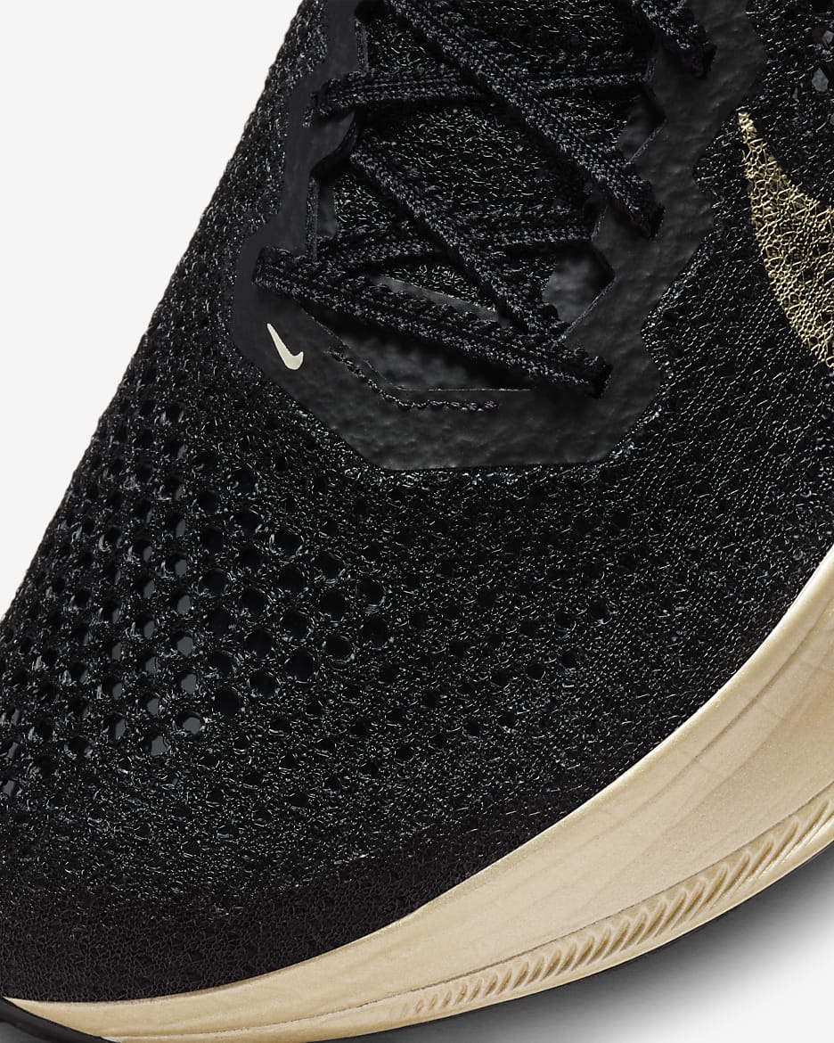 Nike Vaporfly 3 Men's Road Racing Shoes - Black/Black/Oatmeal/Metallic Gold Grain