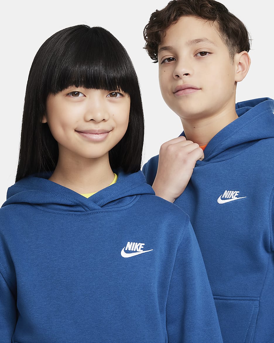 Nike Sportswear Club Fleece Sudadera con capucha - Niño/a - Court Blue/Blanco