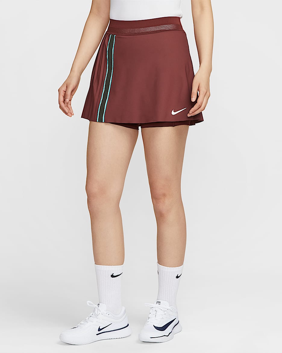 ナイキコート スラム ウィメンズ Dri-FIT テニススカート - ダークチームレッド/ダークチームレッド/ホワイト