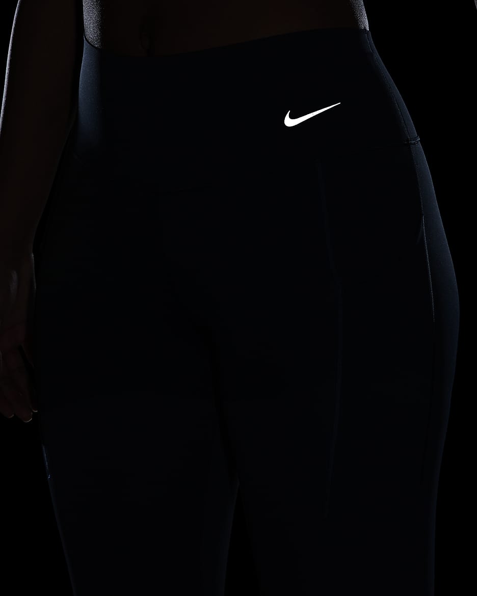 Nike Universa Women's Medium-Support Mid-Rise 7/8 Leggings with Pockets - Armoury Navy/Black