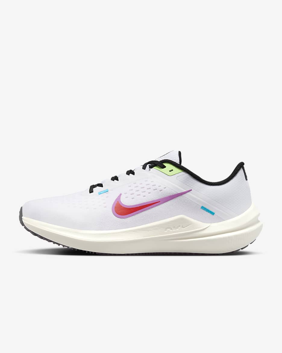 Nike Winflo 10 SE Men's Road Running Shoes - White/Lime Blast/Black/Blue Lightning