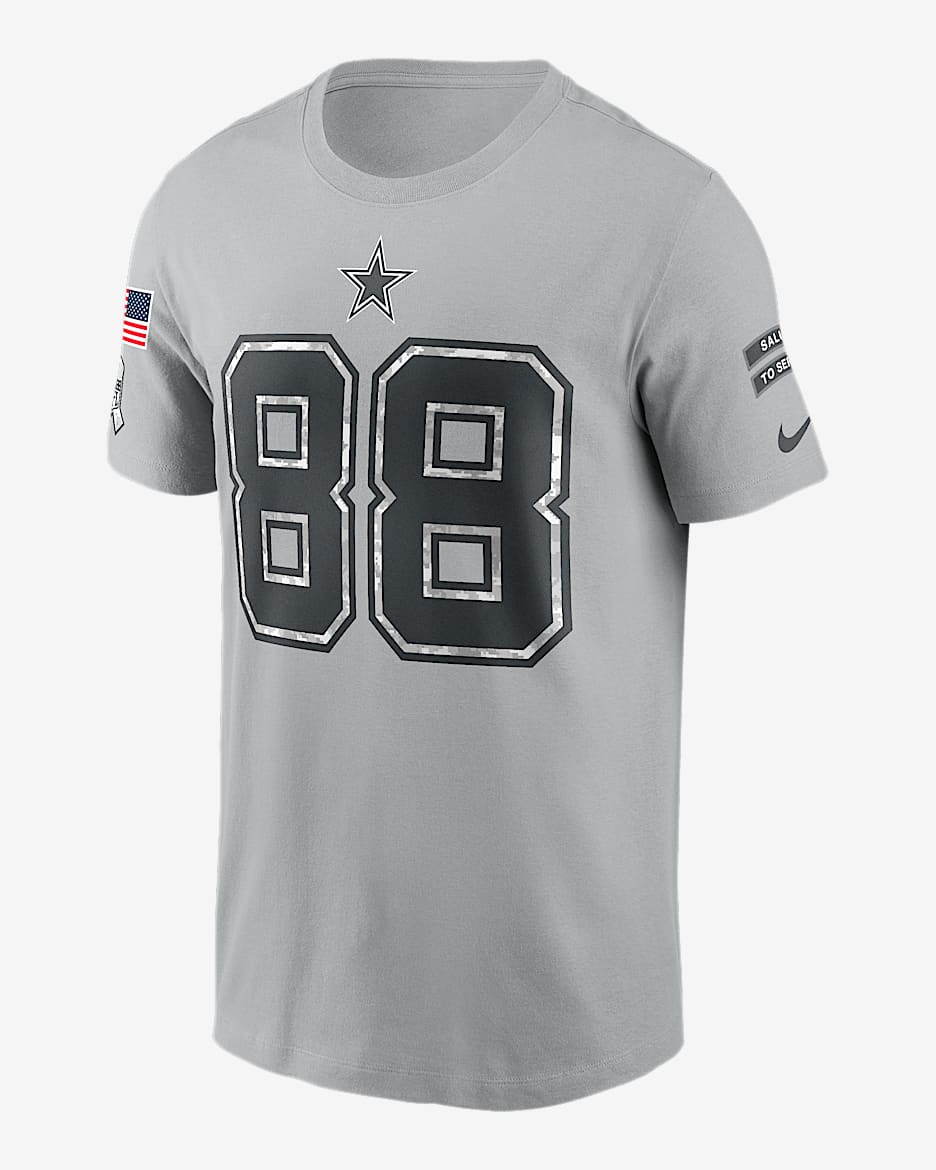 Playera Nike de la NFL para hombre CeeDee Lamb Dallas Cowboys Salute to Service - Plata liso