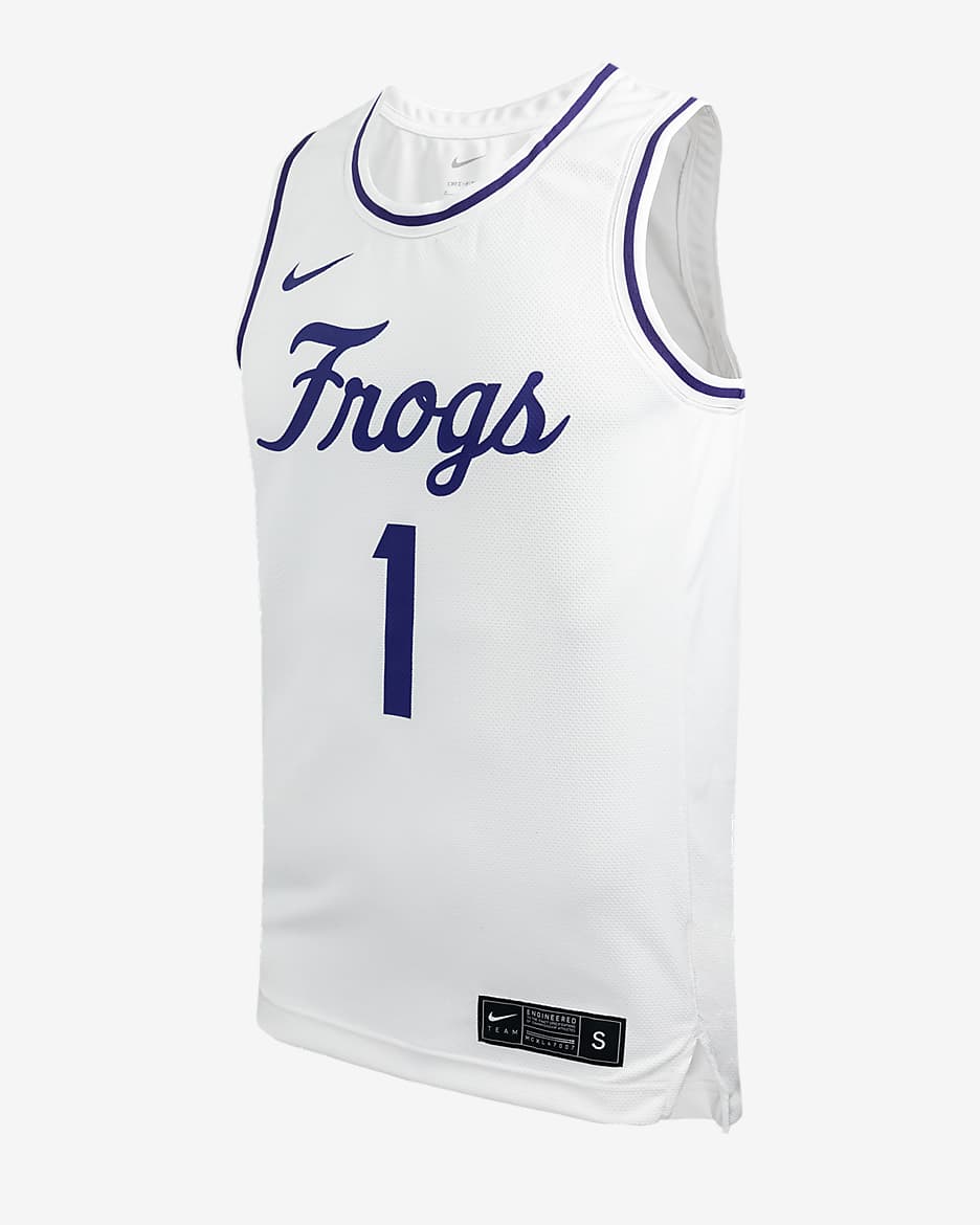 Jersey de básquetbol universitario Nike Replica para hombre TCU - Blanco