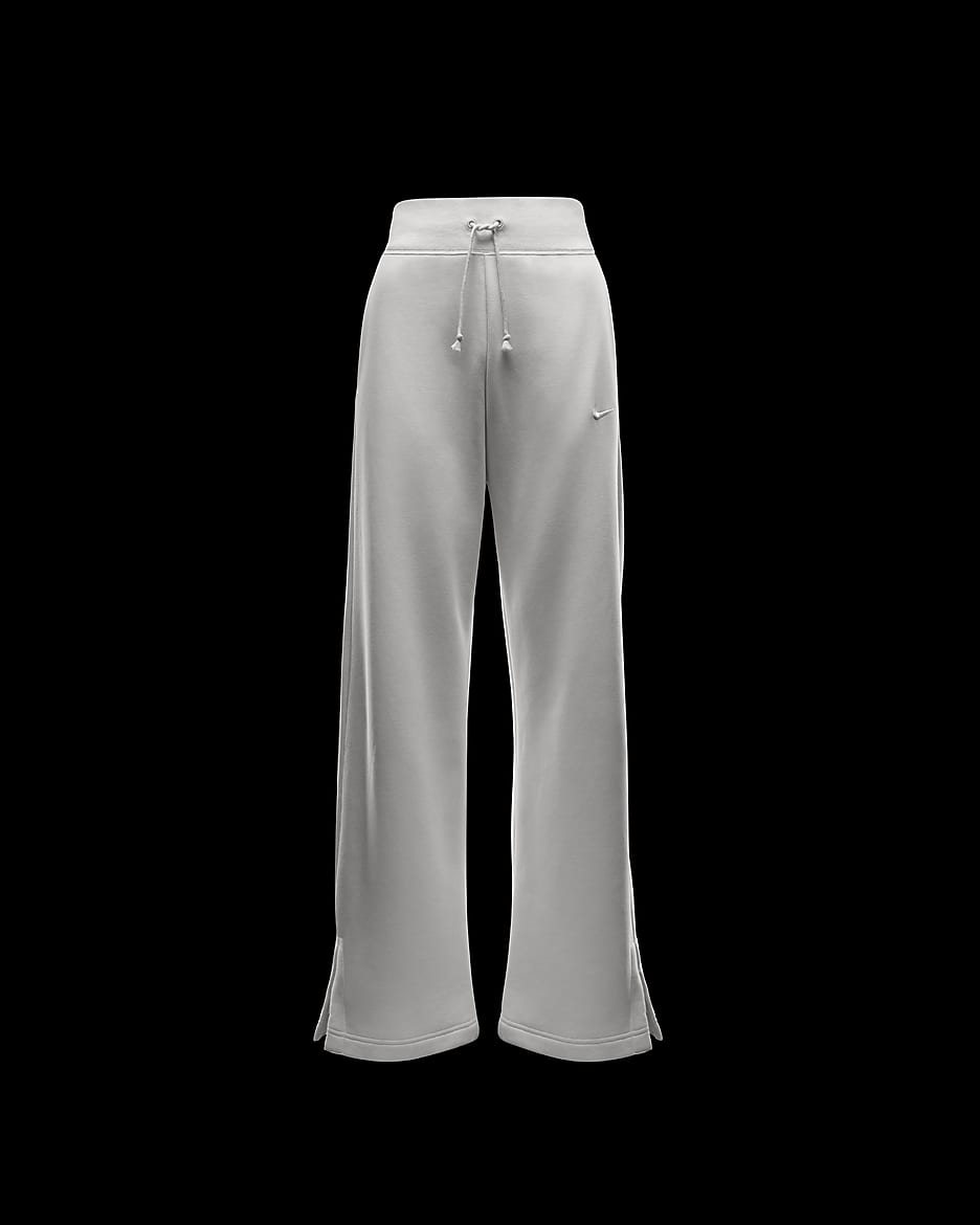 Nike Sportswear Phoenix Fleece-sweatpants med høj talje og brede ben til kvinder - Light Orewood Brown/Sail