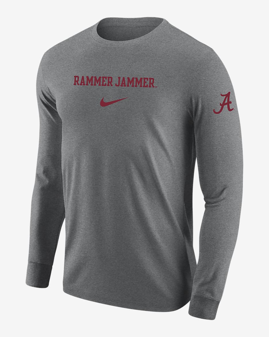 Alabama Men's Nike College Long-Sleeve T-Shirt - Dark Grey Heather