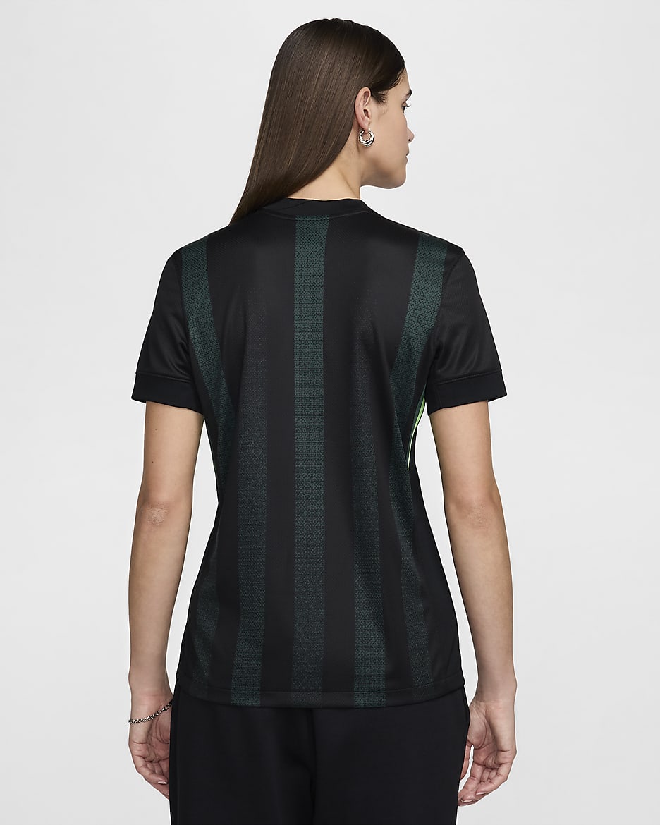 Segunda equipación Stadium VfL Wolfsburgo 2024/25 Camiseta de fútbol de réplica Nike Dri-FIT - Mujer - Negro/Pro Green/Sub Lime