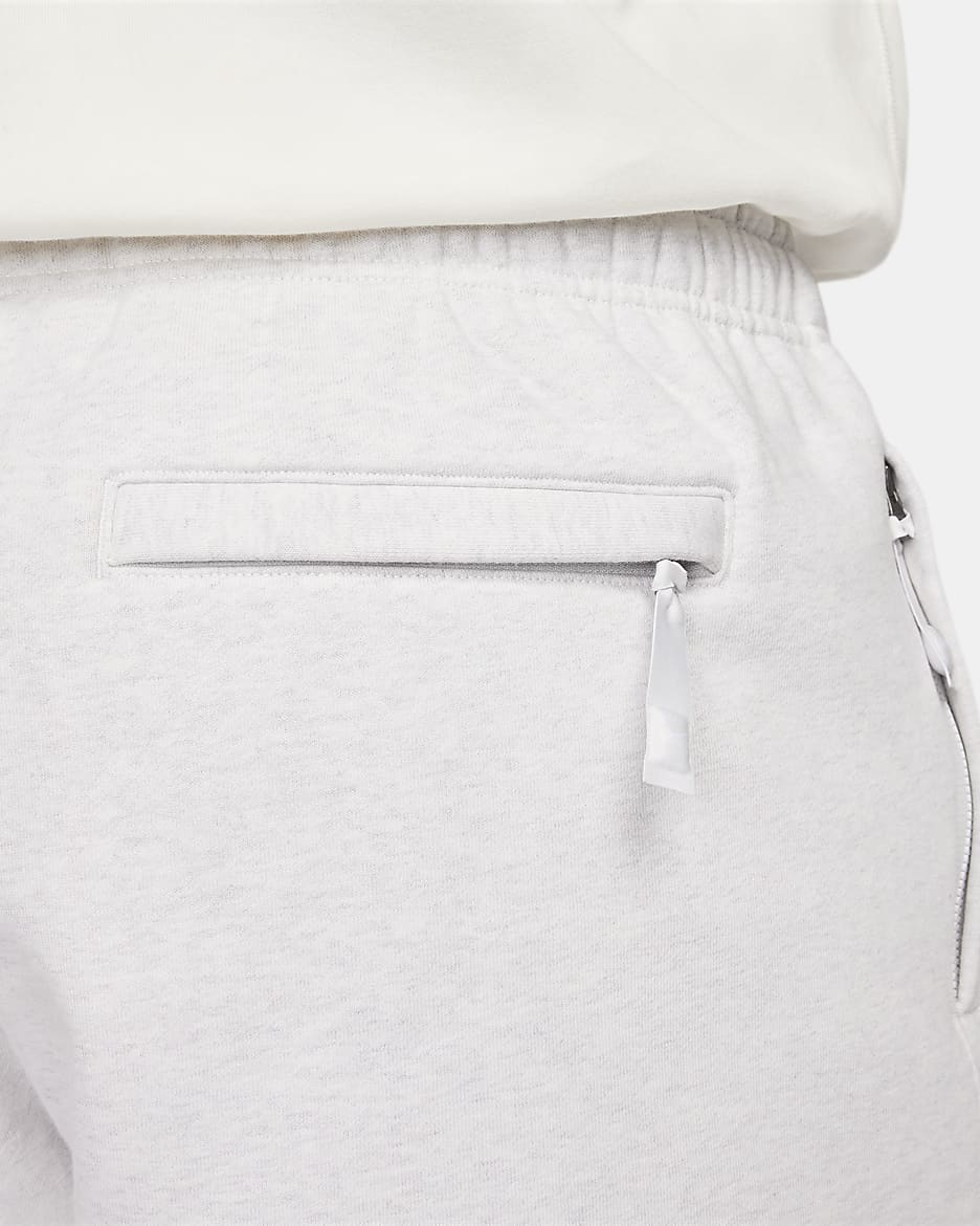 Shorts in fleece Nike Solo Swoosh – Uomo - Birch Heather/Bianco