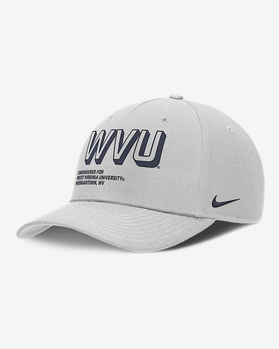 West Virginia On-Field Primetime Rise Men's Nike College Adjustable Hat - Grey