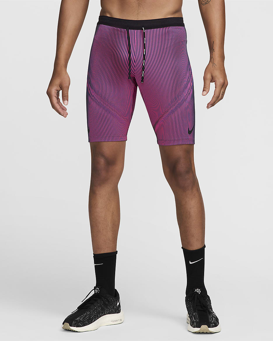 Mallas de correr Dri-FIT ADV de medio largo para hombre Nike Aero Swift - Antracita/Hiperrosa/Morado cancha/Negro