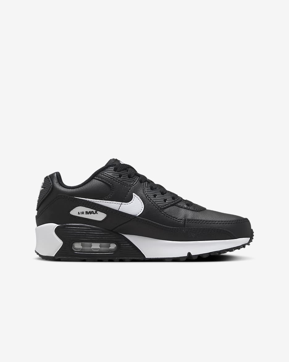 Nike Air Max 90 Big Kids' Shoes - Black/Black/White