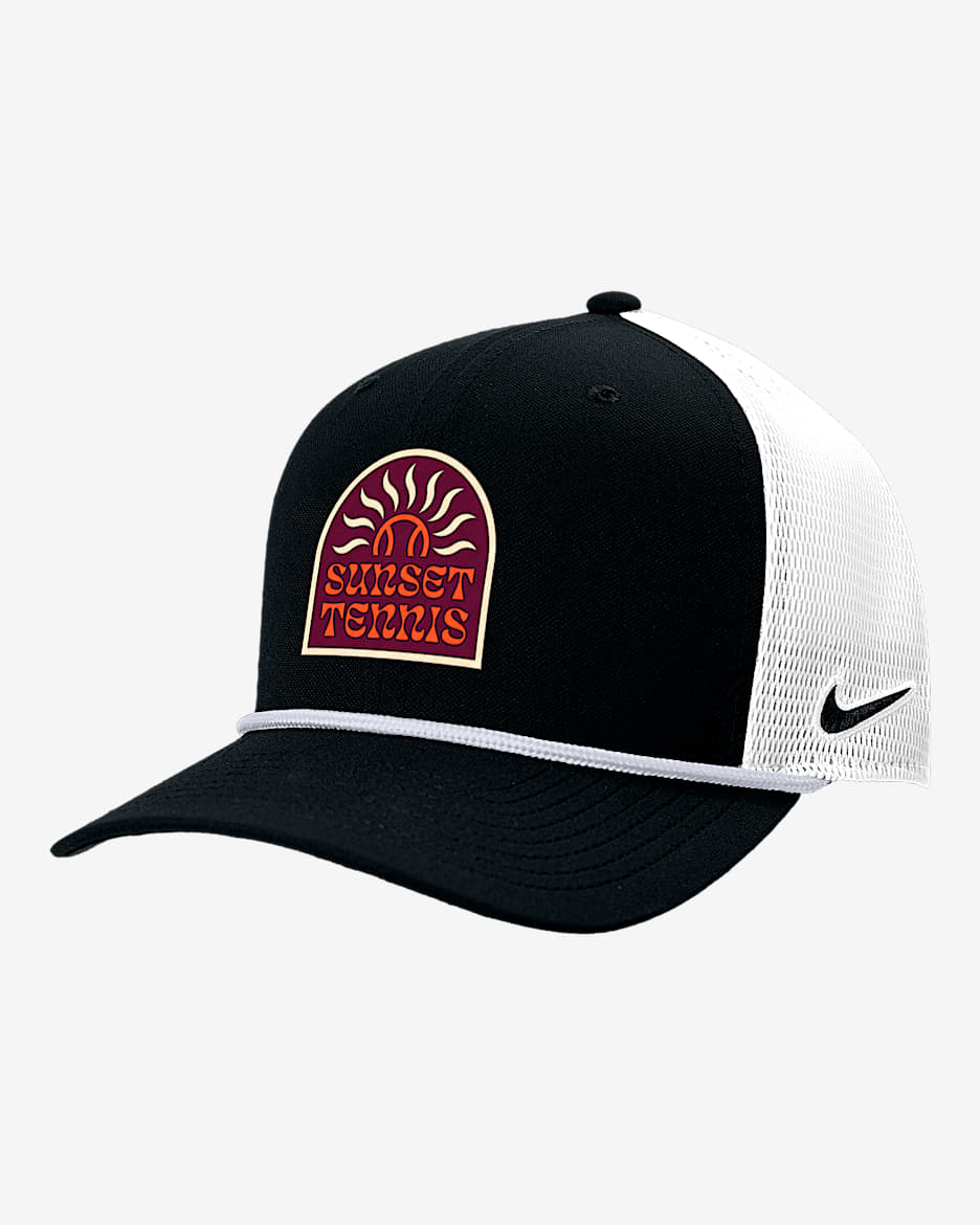 Gorra de rejilla de tenis Nike Rise - Negro