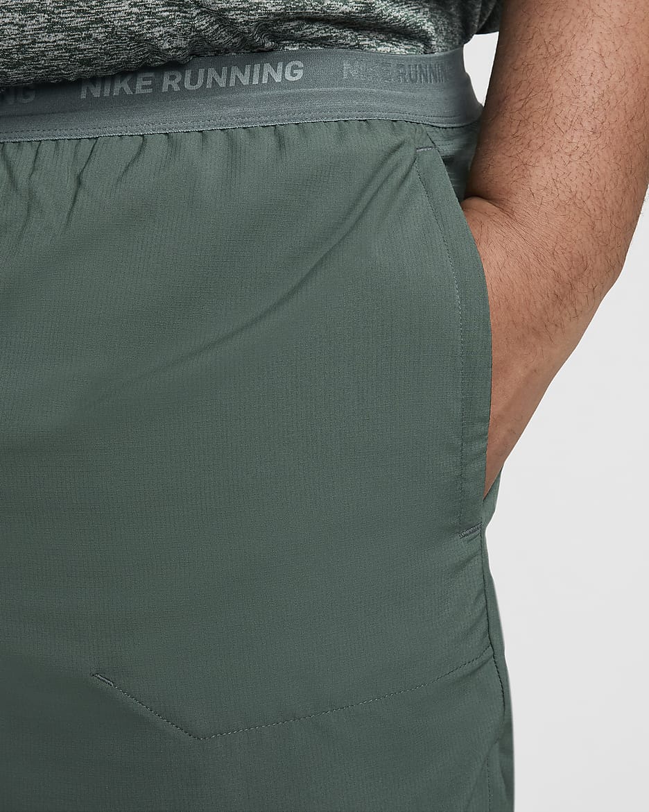 Nike Stride Men's Dri-FIT 13cm (approx.) Brief-Lined Running Shorts - Vintage Green/Black