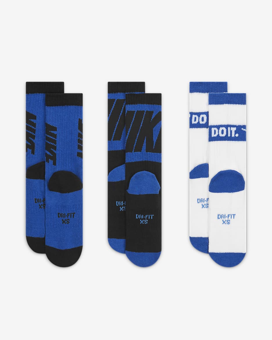 Nike Sportswear Little Kids' Crew Socks (3-Pack) - Game Royal