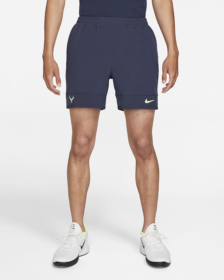 NikeCourt Dri-FIT ADV Rafa Men's Tennis Shorts - Obsidian/Lime Glow