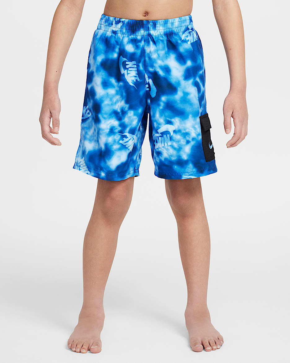 Nike Swim Voyage Big Kids' (Boys') 7" Brief-Lined Cargo Shorts - Blue