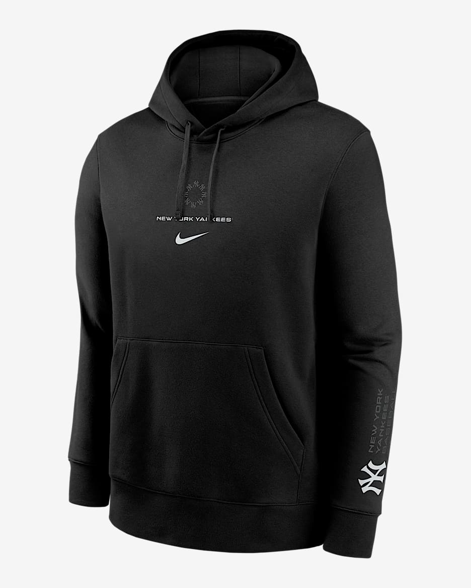 New York Yankees Fashion Club Men's Nike MLB Pullover Hoodie - Black