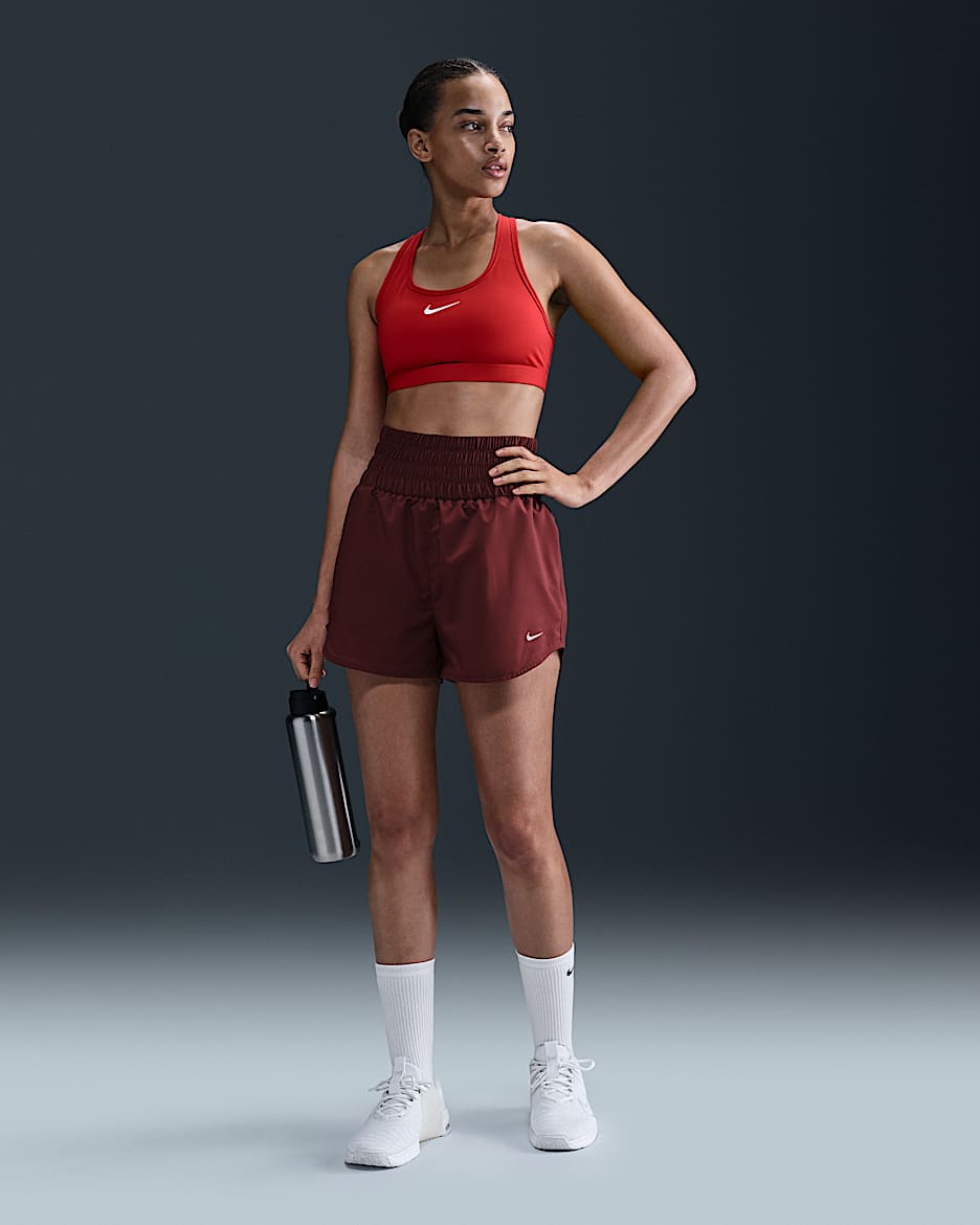 Shorts con forro de ropa interior Dri-FIT de tiro ultraalto de 8 cm para mujer Nike One - Rojo team oscuro