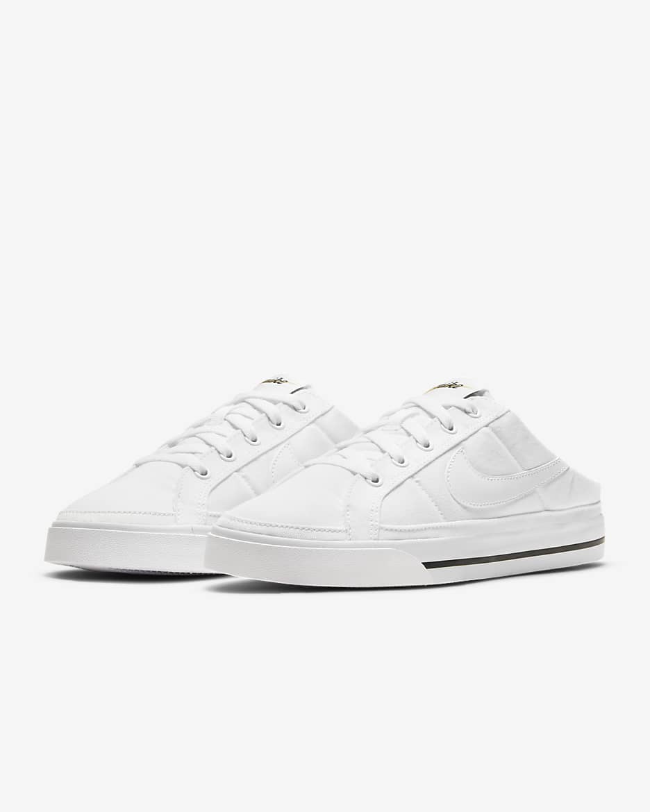 NikeCourt Legacy Women's Mules - White/Black/Gum Light Brown/White