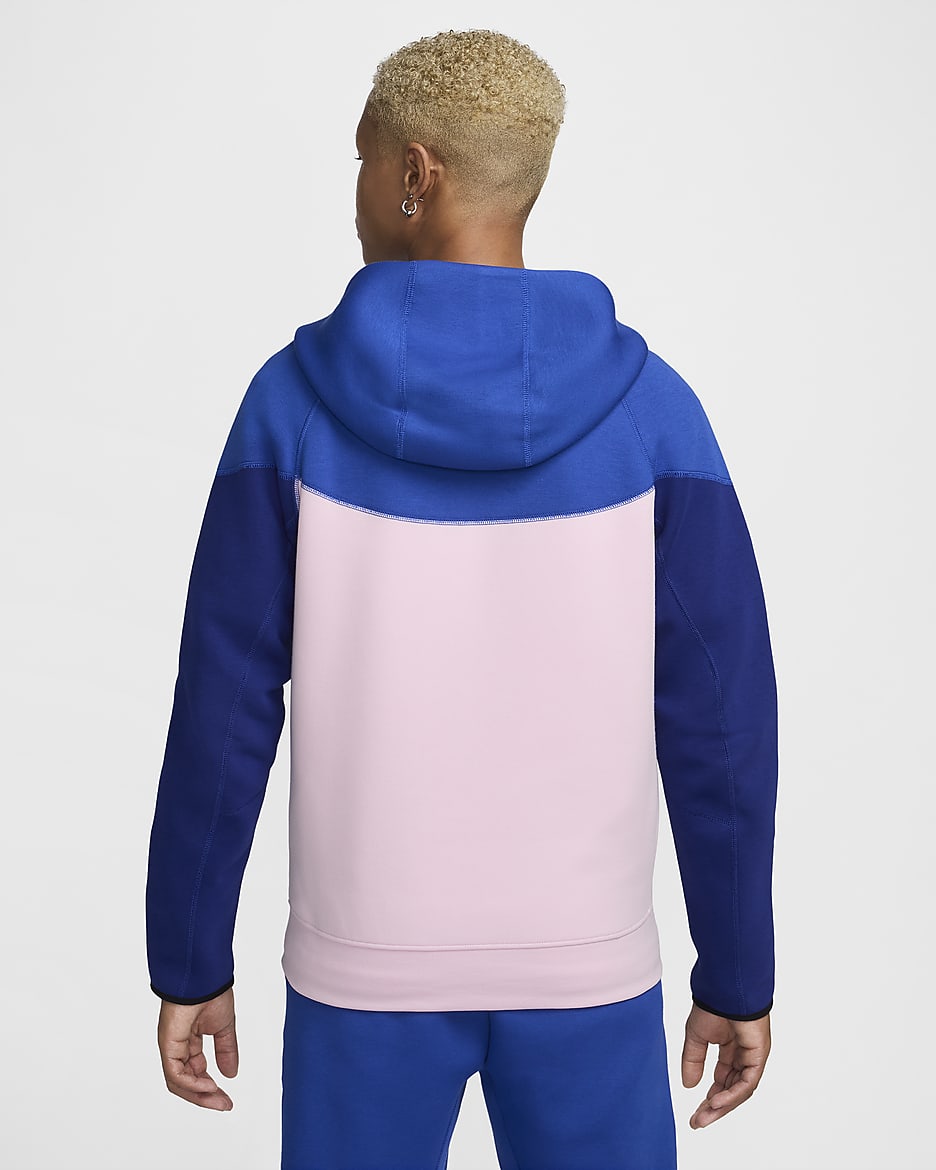 Sweat à capuche entièrement zippé Nike Sportswear Tech Fleece Windrunner pour Homme - Game Royal/Pink Foam/Deep Royal Blue/Hyper Pink