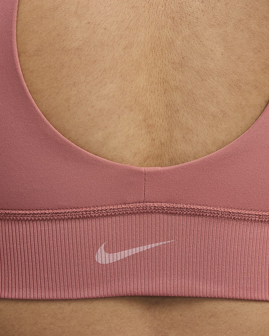 Bra deportivo de baja sujeción con forro ligero y cuello alto para mujer Nike One Twist - Rosa cañón/Rosa cañón/Blanco