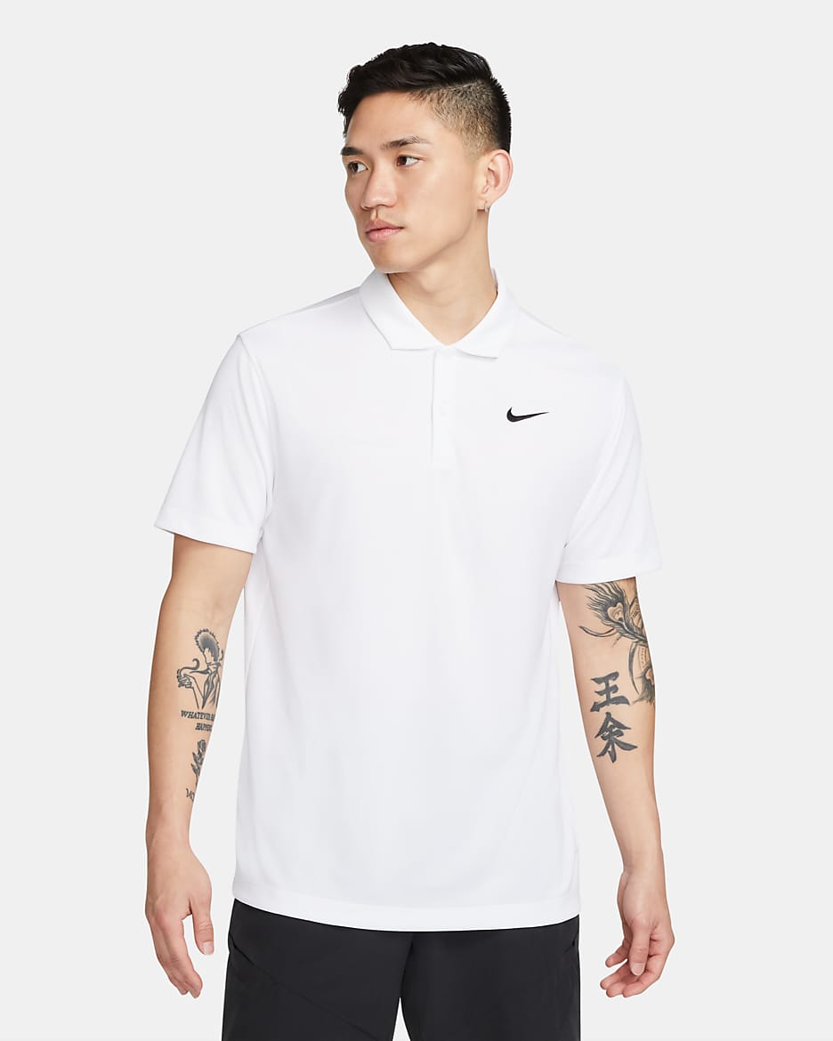 NikeCourt Dri-FIT Men's Tennis Polo - White/Black