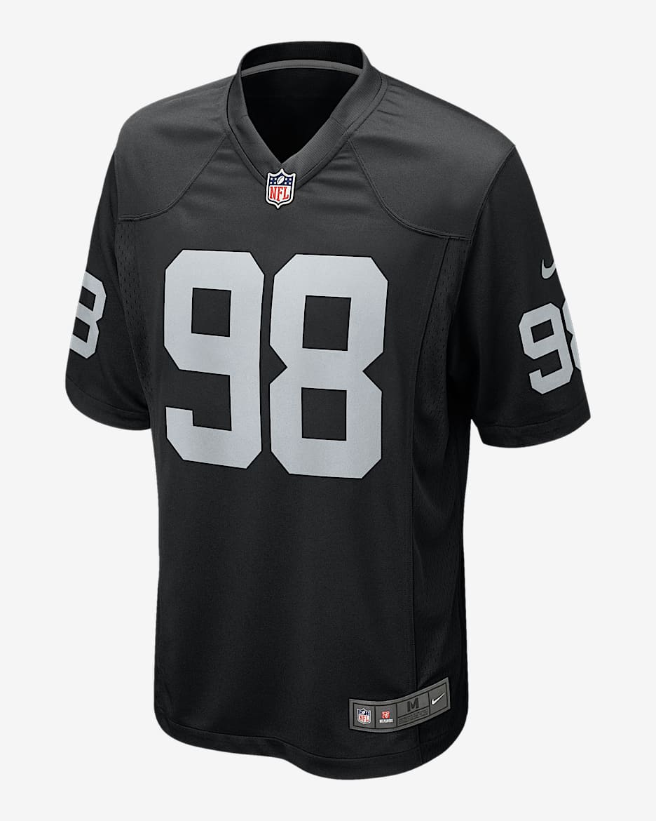 NFL Las Vegas Raiders (Maxx Crosby) Jersey de fútbol americano Game para hombre - Negro