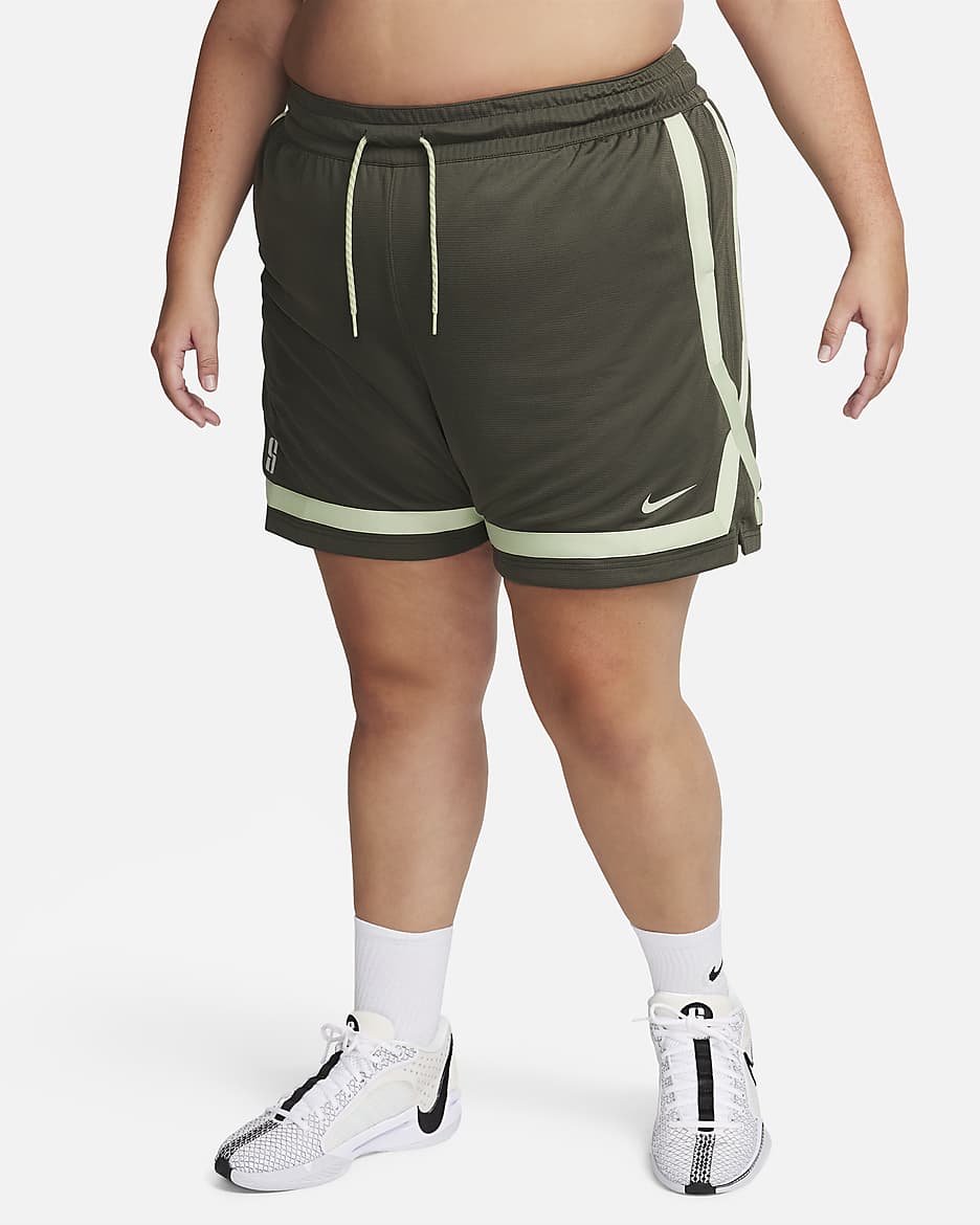 Sabrina Dri-FIT Basketball Shorts (Plus Size) - Cargo Khaki/Honeydew/Oil Green/Honeydew