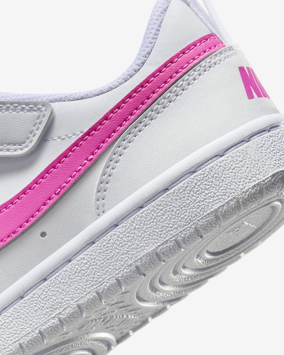 Nike Court Borough Low Recraft Little Kids' Shoes - White/Laser Fuchsia