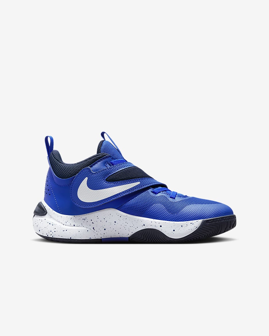 Basketbalové boty Nike Team Hustle D 11 pro větší děti - Hyper Royal/Obsidian/Bílá/Bílá