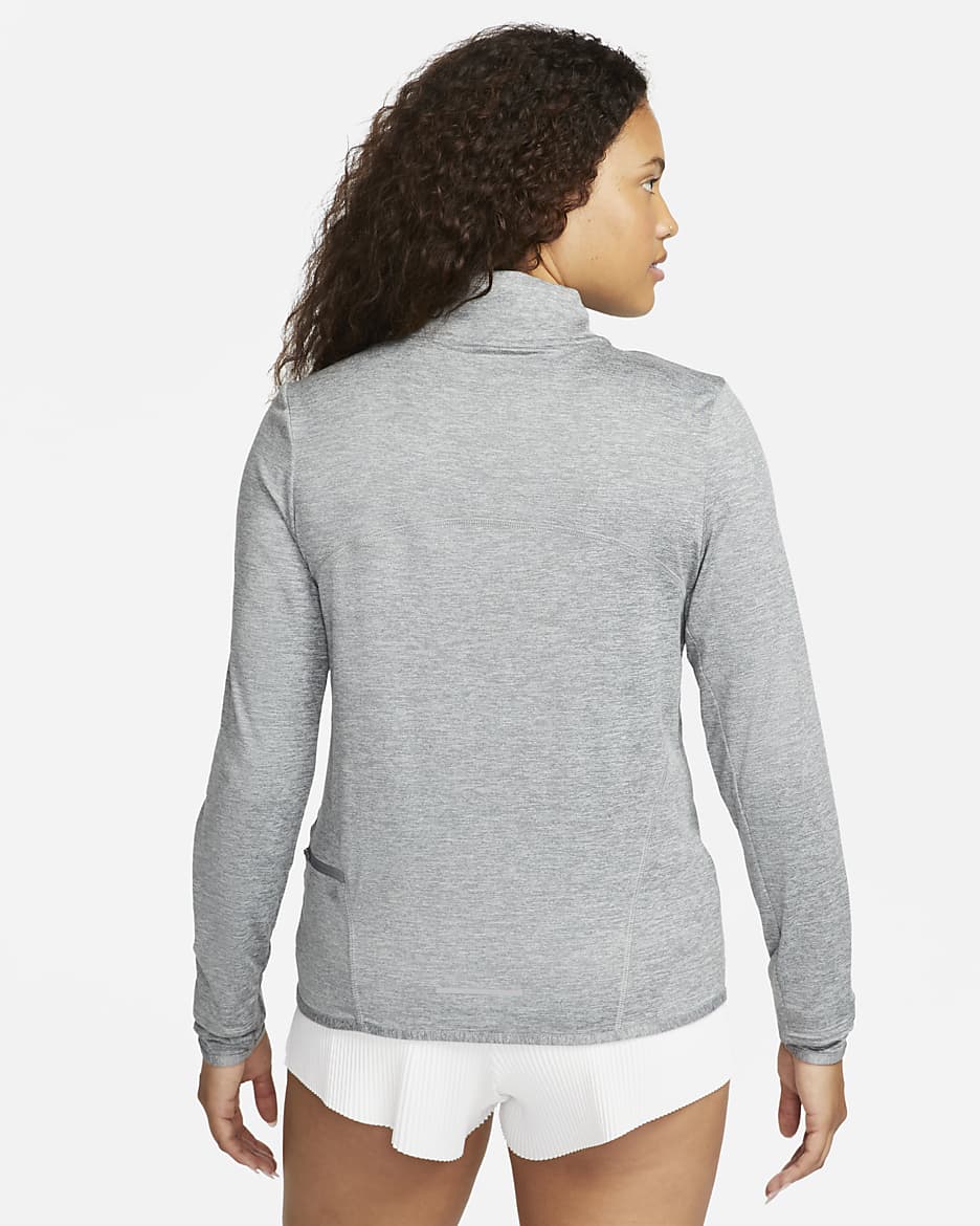 Nike Swift Women's UV Protection 1/4-Zip Running Top - Smoke Grey/Light Smoke Grey/Heather