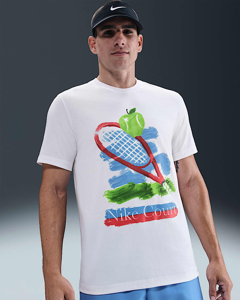 Playera de tenis para hombre NikeCourt - Blanco
