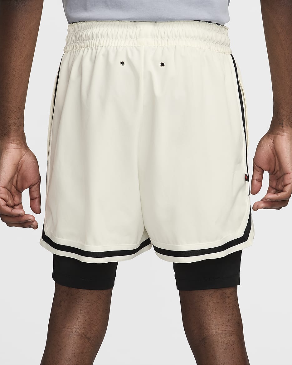 Shorts de básquetbol DNA 2 en 1 de 10 cm para hombre Kevin Durant - Vela/Negro/Arcilla cósmico