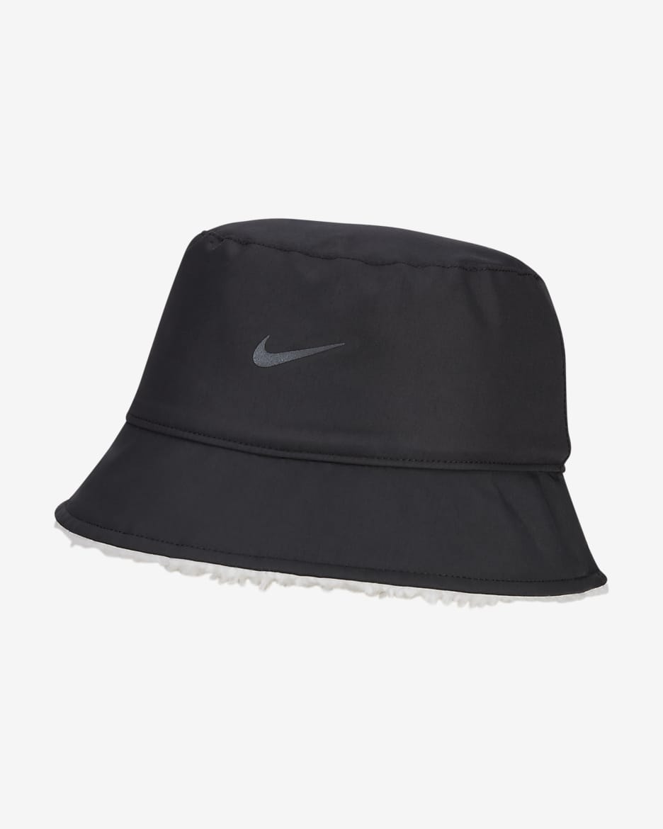 Nike Sportswear Reversible Fleece Bucket Hat - White/Black/Black