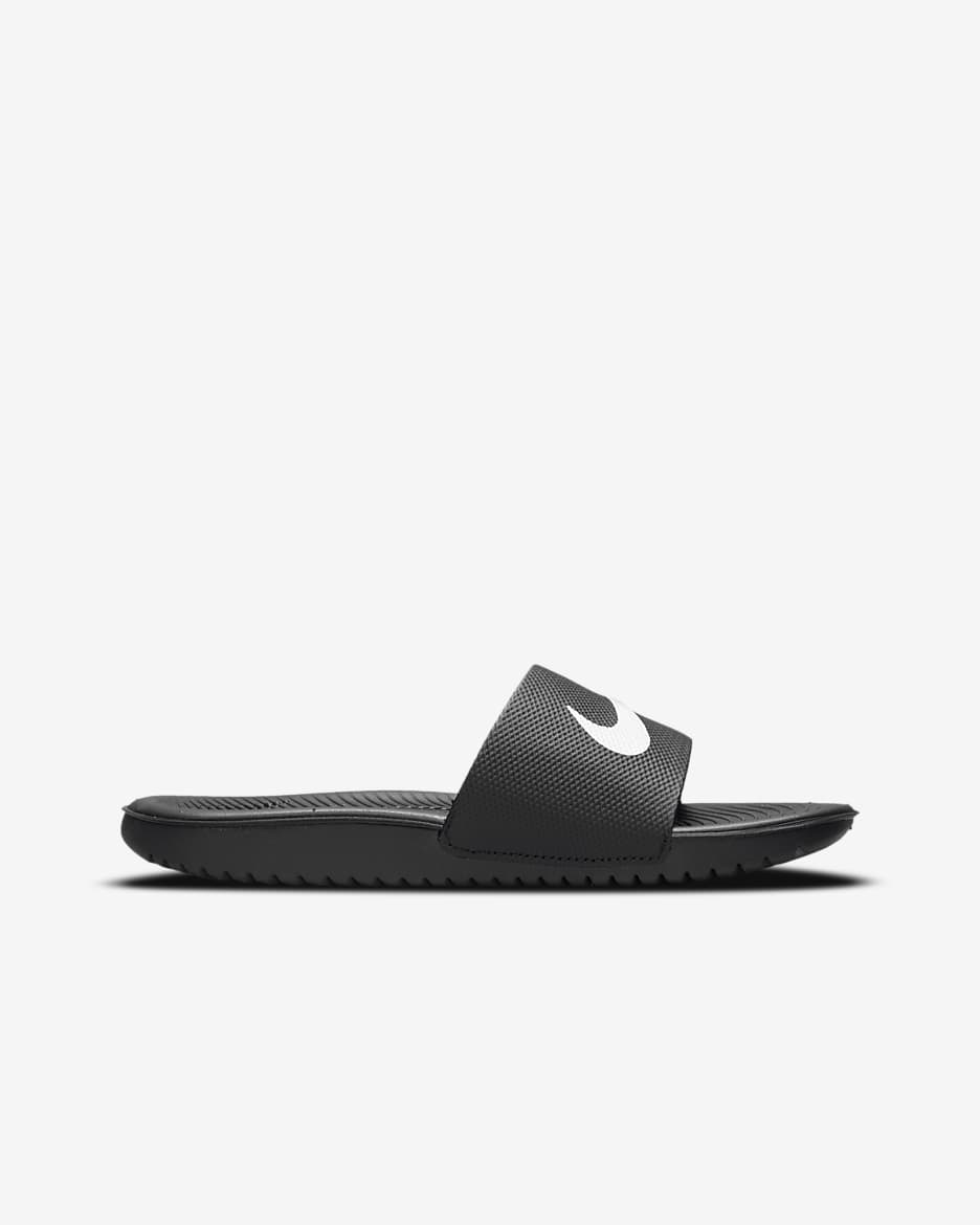 Nike Kawa Younger/Older Kids' Slides - Black/White