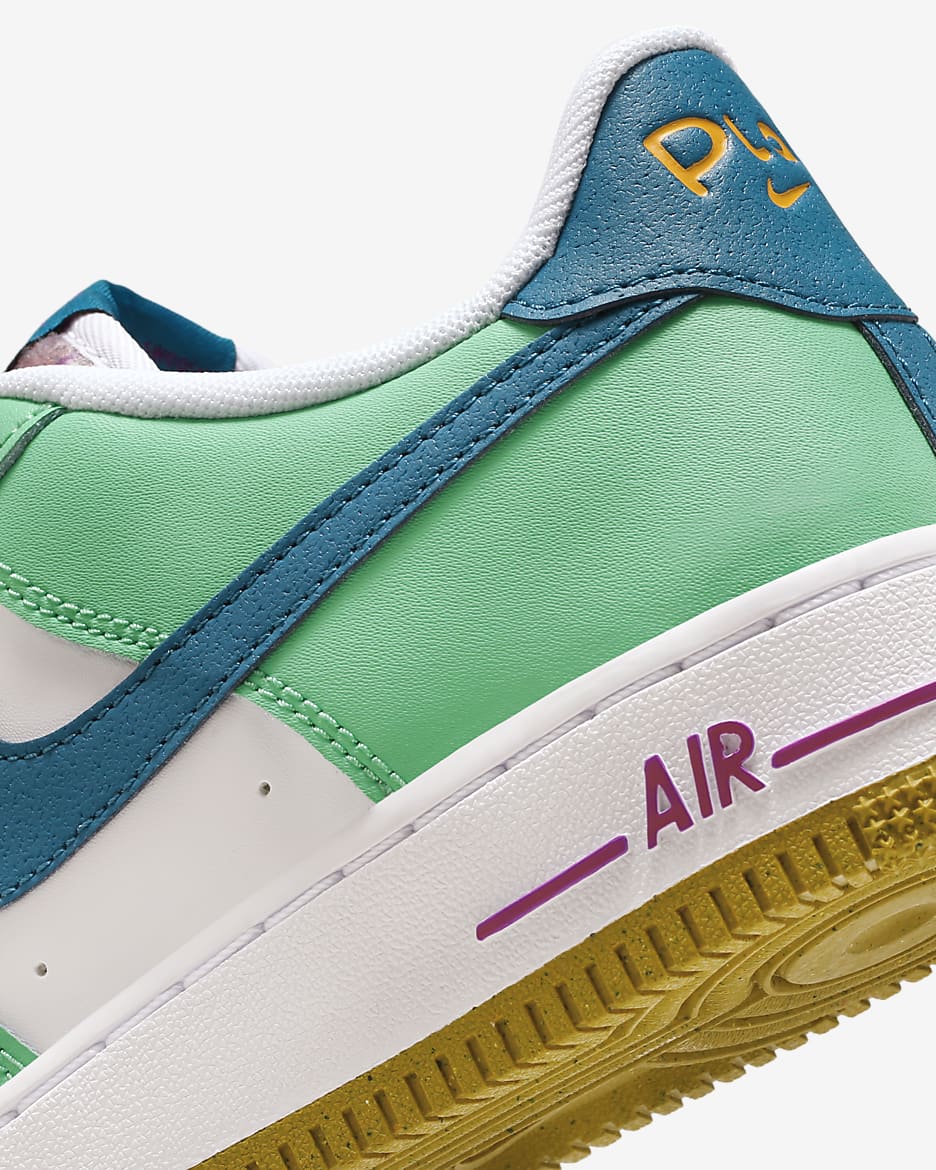 Nike Air Force 1 LV8 Big Kids' Shoes - White/Spring Green/Hyper Violet/Green Abyss