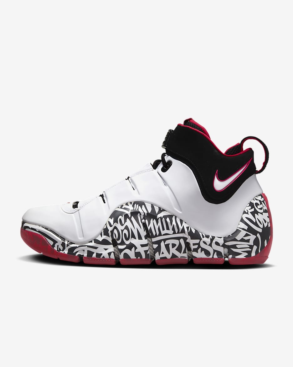 Calzado para hombre Nike Zoom LeBron 4 - Blanco/Negro/Rojo universitario/Blanco