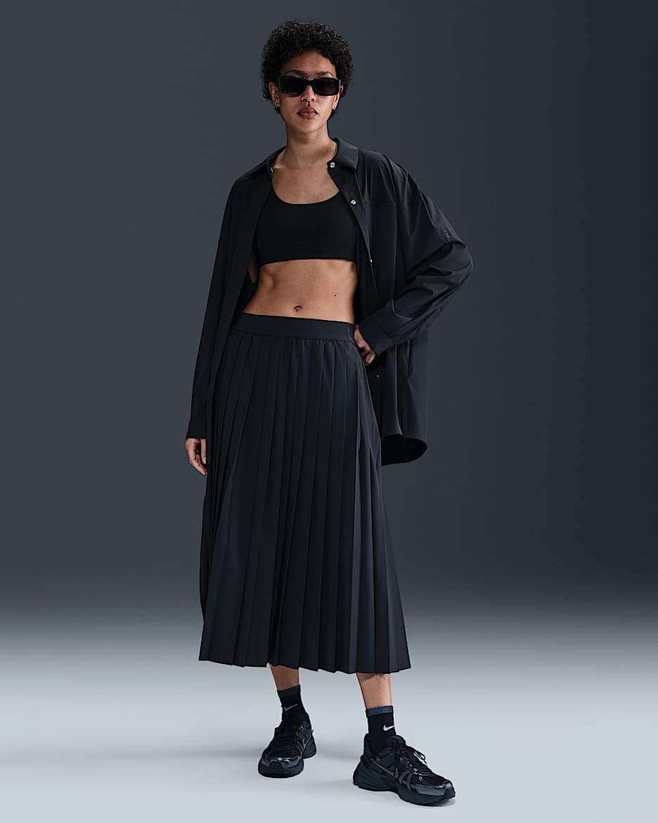Nike 24.7 PerfectStretch Women's Dri-FIT Pleated Skirt - Black/Dark Smoke Grey