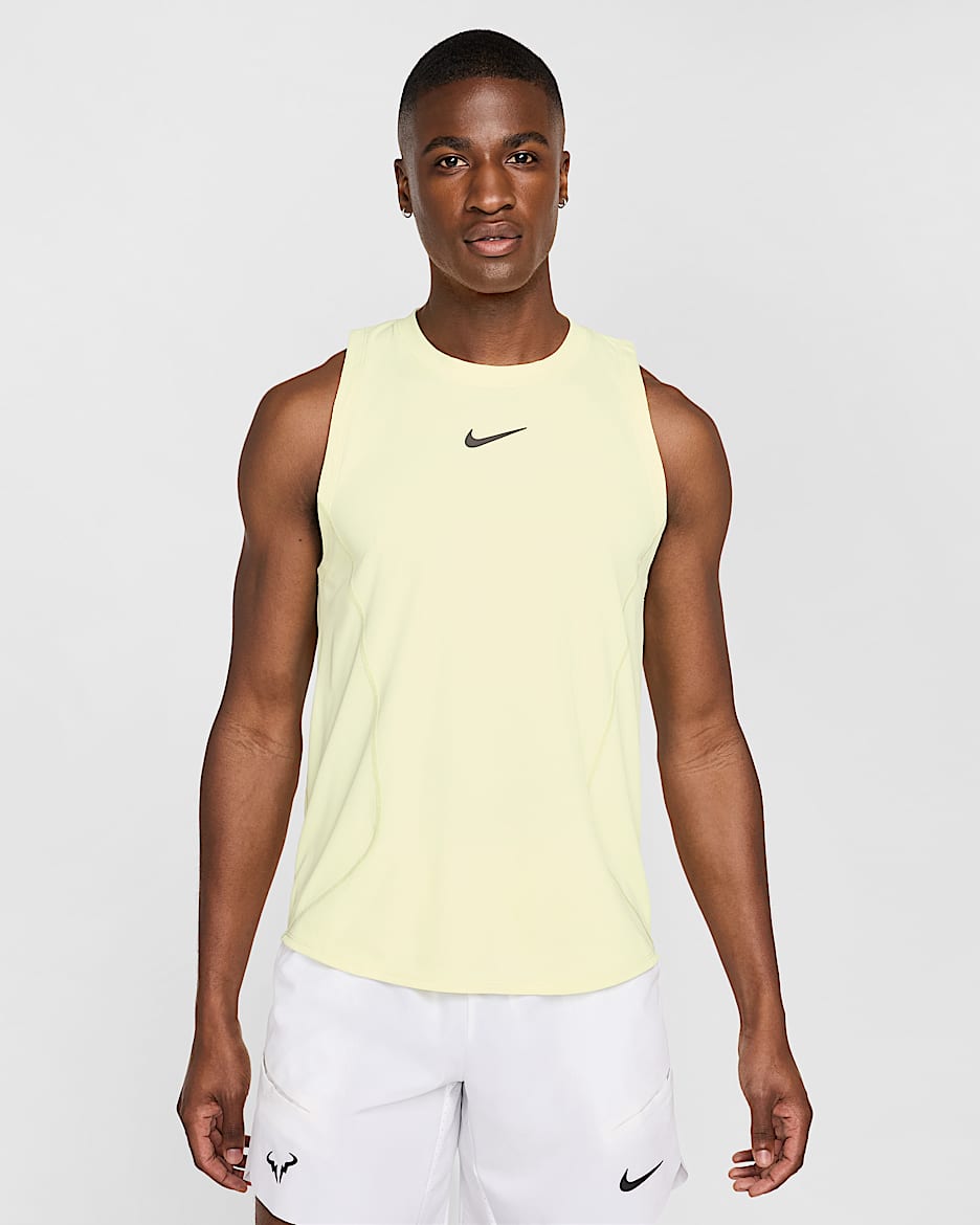 NikeCourt Slam Men's Dri-FIT Tennis Tank Top - Luminous Green/Medium Ash