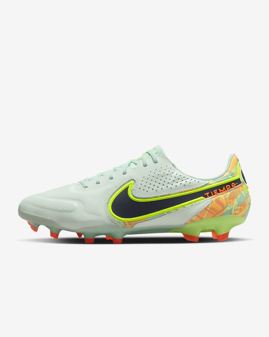 Nike Tiempo Legend 9 Elite FG Firm-Ground Football Boot - Barely Green/Total Orange/Blackened Blue