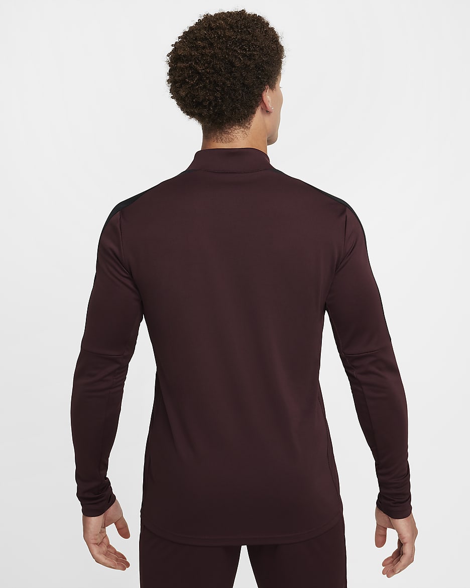 Nike Academy Dri-FIT-fodboldtrøje med 1/2 lynlås til mænd - Burgundy Crush/sort/hvid