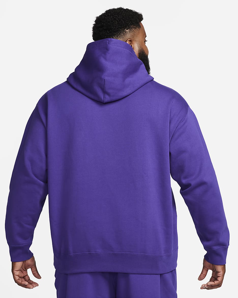 Nike Solo Swoosh Men's Fleece Pullover Hoodie - Field Purple/White