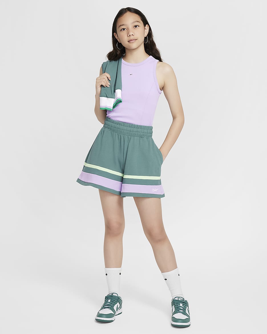 Nike Sportswear Girls' Shorts - Bicoastal/Hydrangeas/Vapour Green