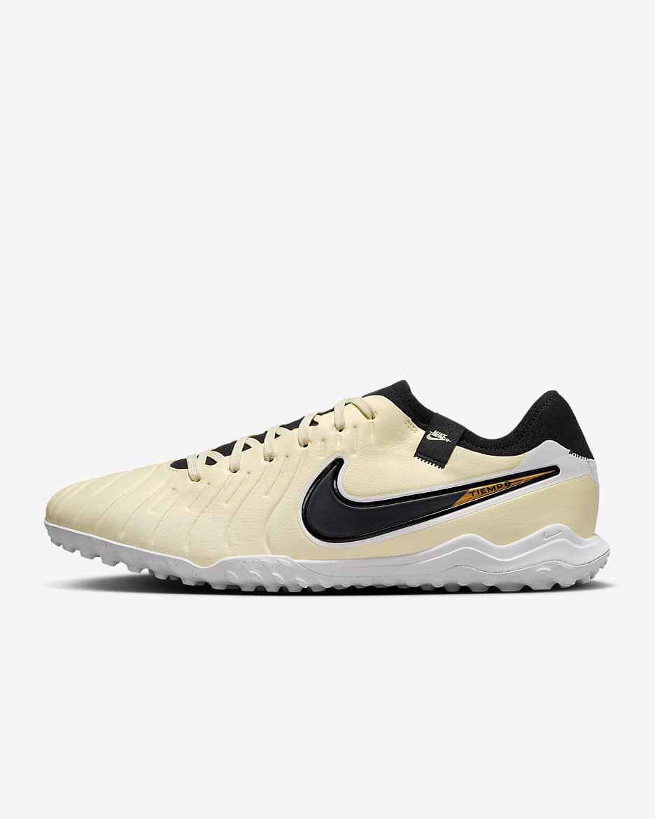 Nike Tiempo Legend 10 Pro Turf Low-Top Soccer Shoes - Lemonade/Metallic Gold Coin/Black