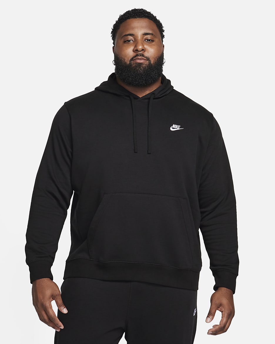 Nike Sportswear Club Men's Pullover Hoodie - Black/Black/White