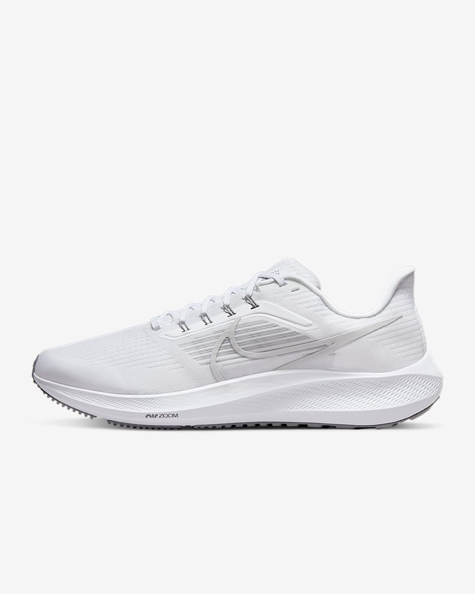 Tenis de correr en pavimento para hombre Nike Pegasus 39 - Blanco/Gris partícula/Gris humo/Gris niebla