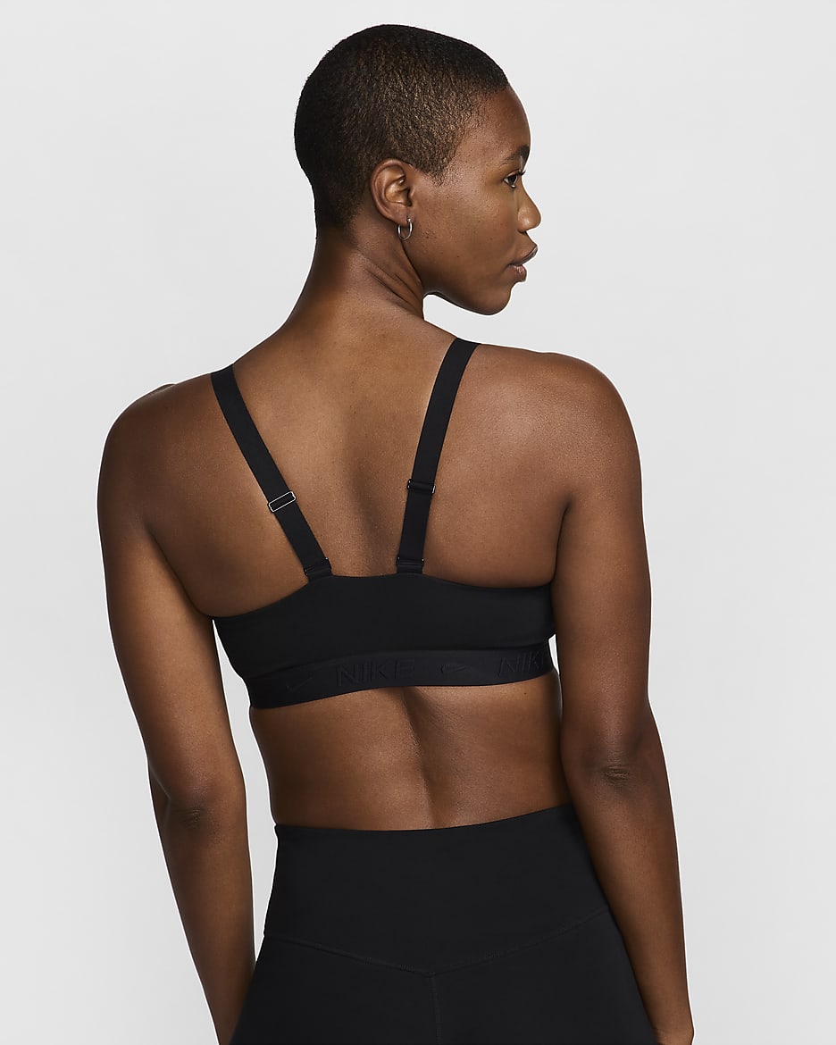 Nike Indy Medium Support justerbar sports-BH med polstring til dame - Svart/Svart/Svart