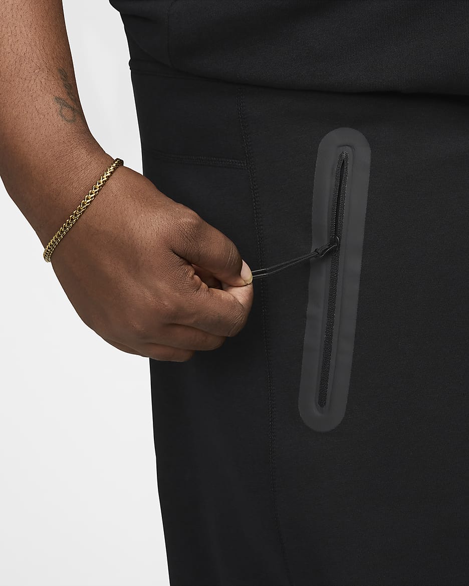 Nike Tech Pantalons de teixit Fleece amb vora oberta - Home - Negre/Negre