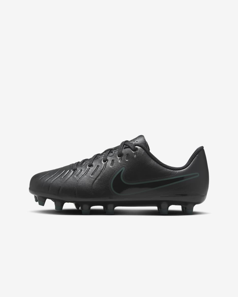 Fotbollssko för varierat underlag Nike Jr. Tiempo Legend 10 Club med lågt skaft för barn/ungdom - Svart/Deep Jungle/Svart