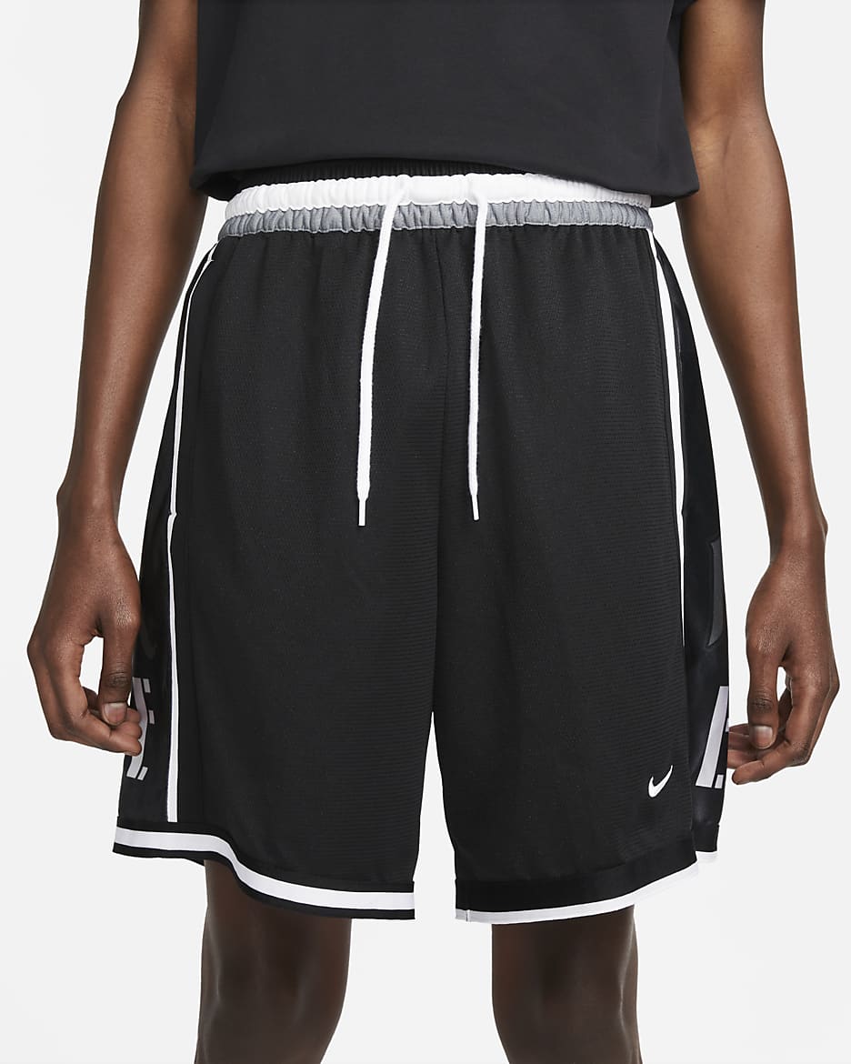 Shorts de básquetbol de 20 cm para hombre Nike Dri-FIT DNA - Negro/Negro/Gris azulado/Blanco