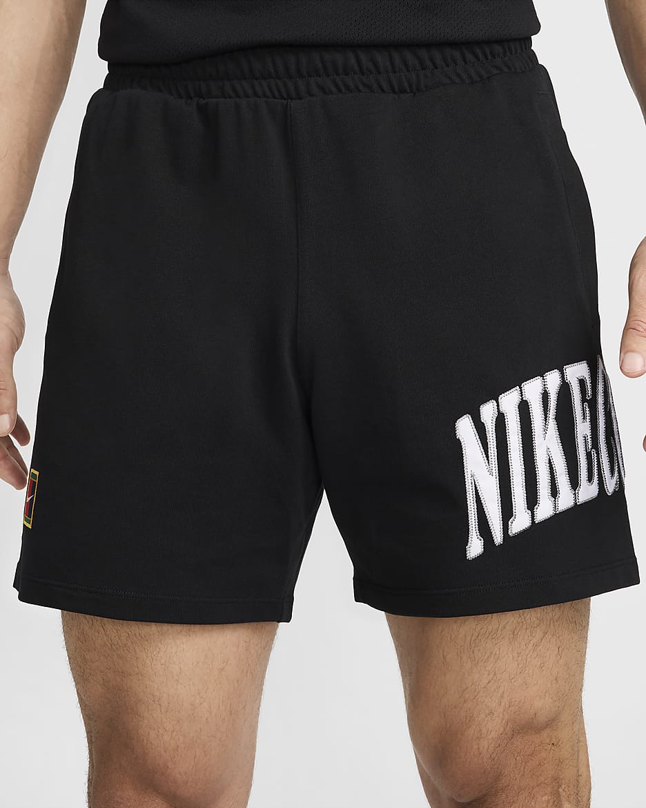 NikeCourt Heritage Men's 15cm (approx.) Tennis Shorts - Black/White/Flat Pewter